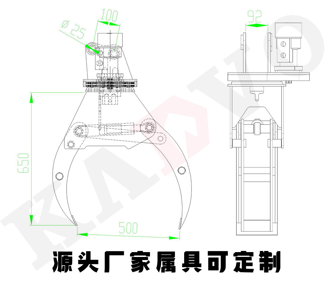 旋轉抓木器尺寸