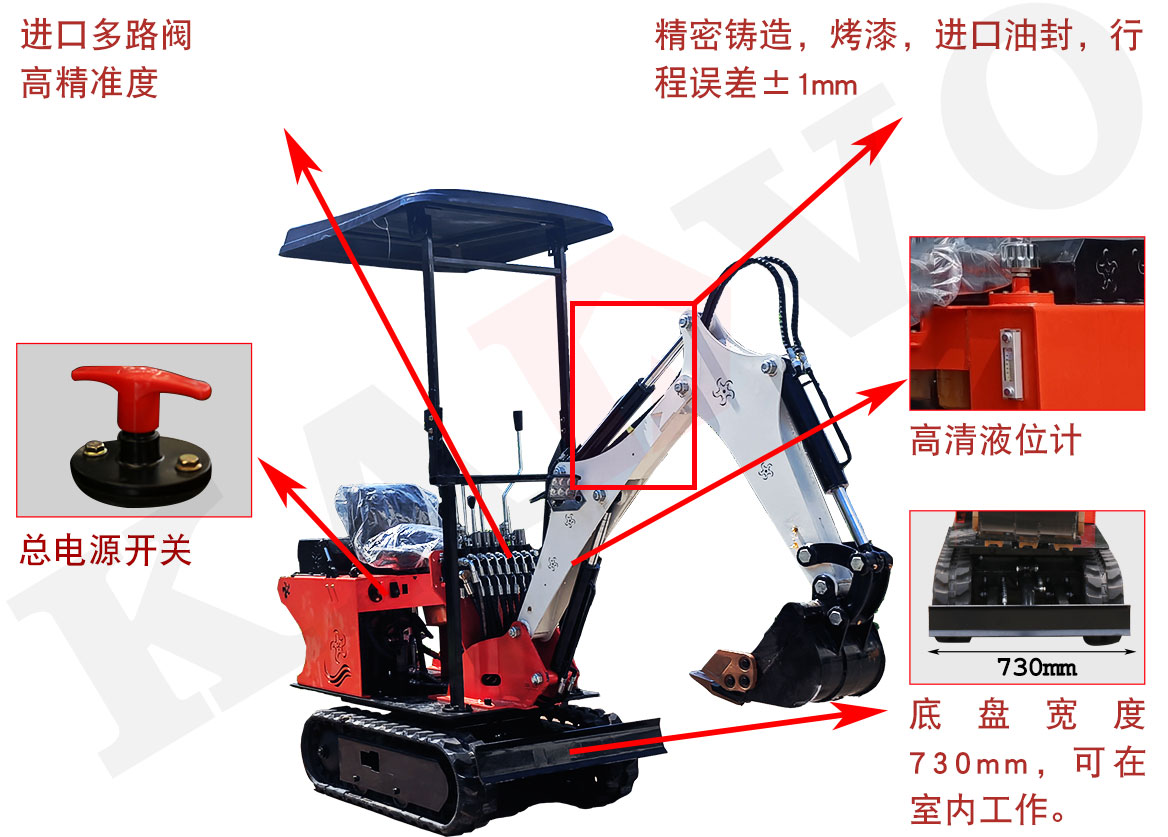 KV08小型挖掘機標準配置 KV08小型挖掘機標準配置