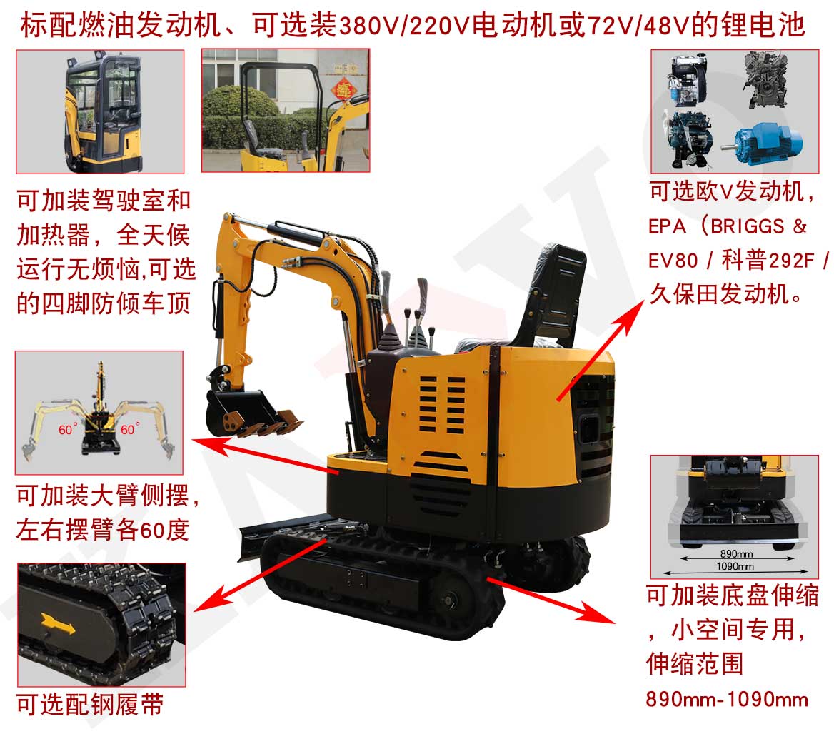 KV15A小型挖掘機可選配置